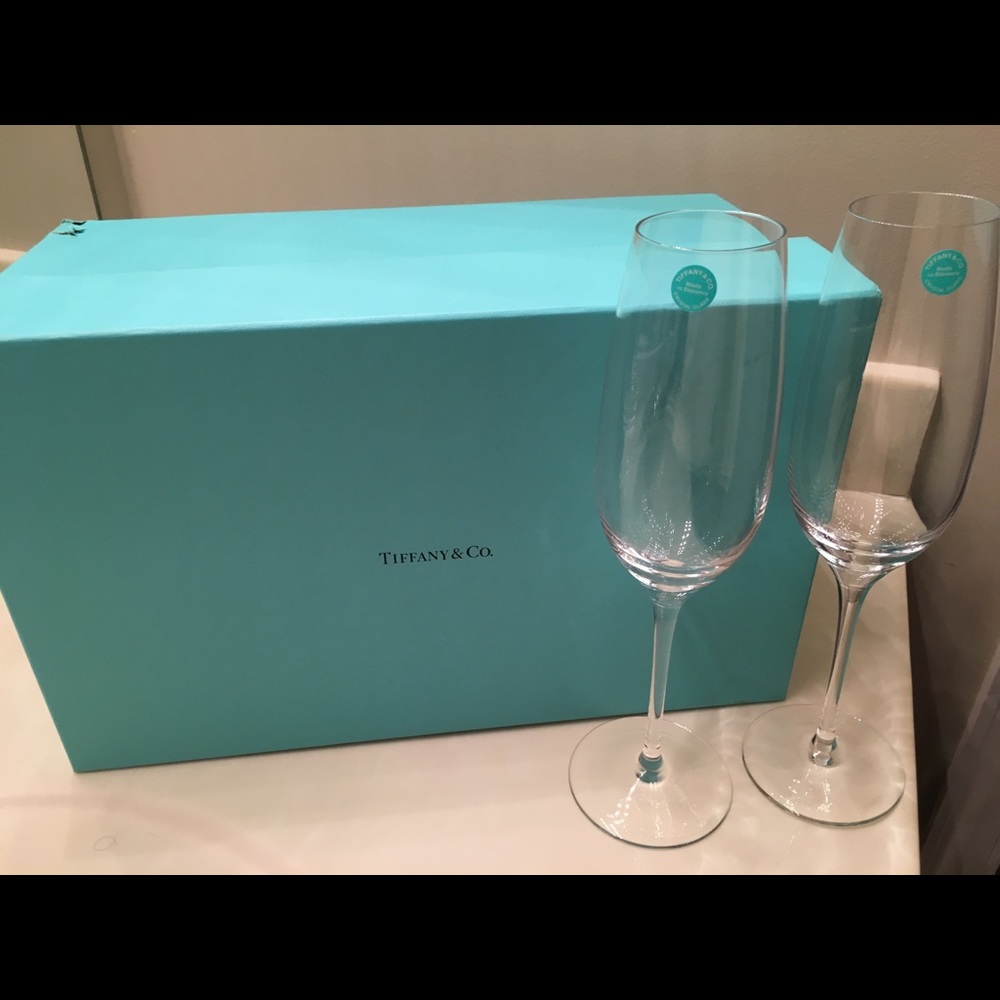 Tiffany & Co. Champagne Flutes in Box- set/2
